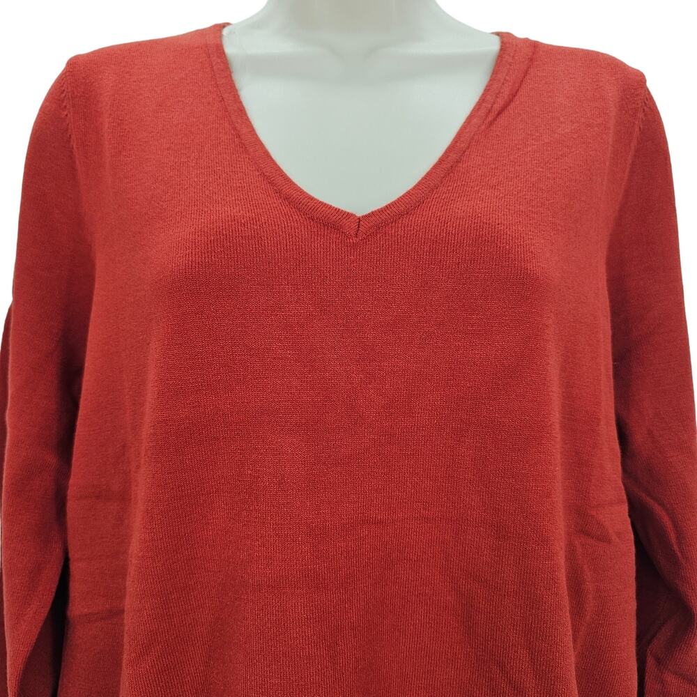 Love Ellie Womans size L Mia Crisscross Back Detail LS Sweater Rust Brown NEW - Picture 2 of 8